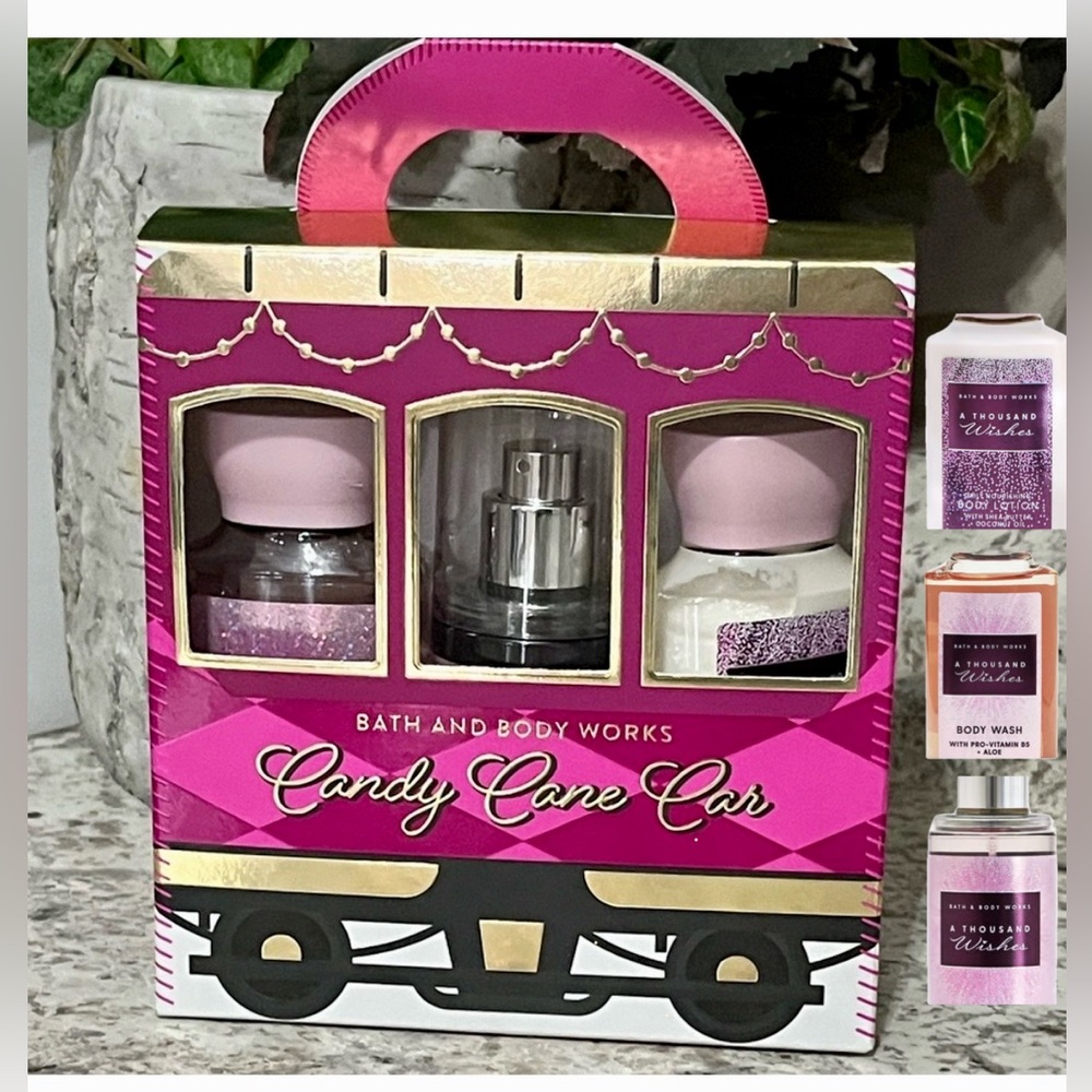 Bath & Body Works Candy Cane Car Set - A Thousand Wishes 3pcs Set NEW